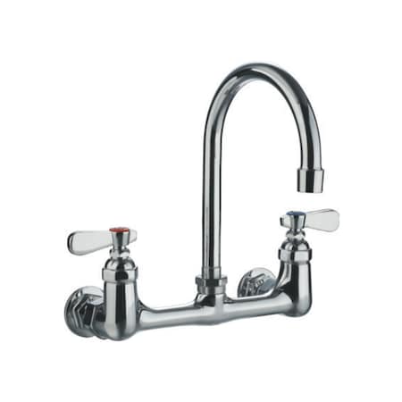 Heavy Duty Wall Mount Utility Faucet W/ A Gooseneck Swivel Spout And L